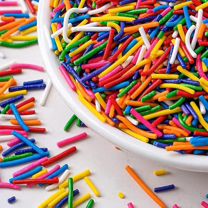 Rainbow Jimmies Sprinkles,Cake Dessert Sprinkles,Cookie Sprinkles,Sugar Pearl, Edible Candy Pearls Sprinkles -Easter Sprinkles- Color Sprinkles - Holiday Cake Sprinkles - Gluten-Free Sprinkles for Baking - Cupcake and Cake Topper for Cake Cupcake Decor...