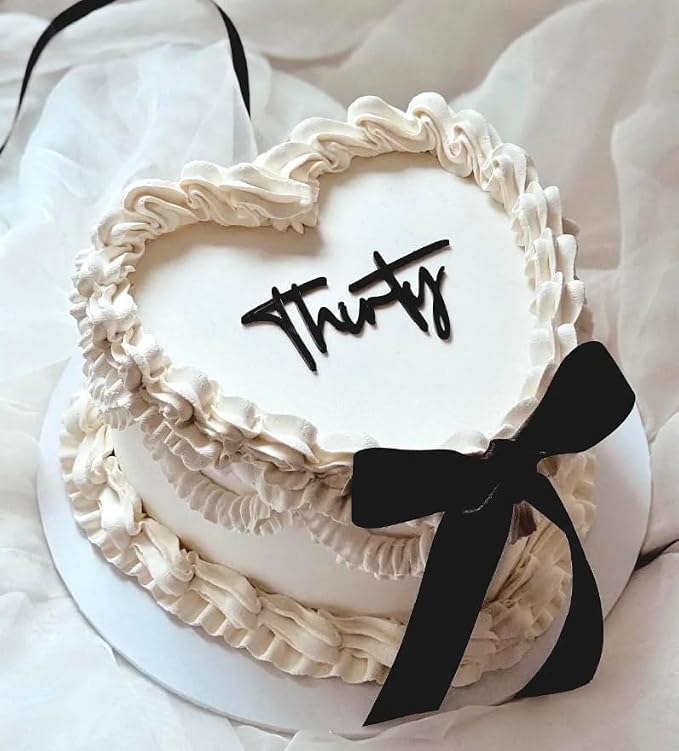 Acrylic Cake Topper Charm | Custom, Flat Acrylic, Personalized Birthdays, Elegant Script, Cake Decoration