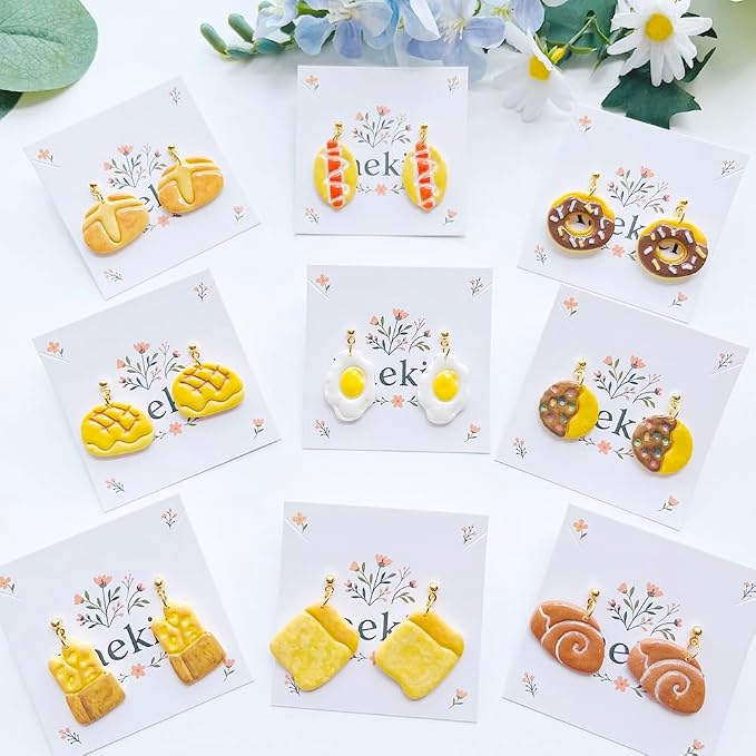 Bakery and Breakfast Polymer Clay Cutters Set - 10pcs Realistic Food Shapes Including Donut, Baguette & Pastry for DIY Earring Jewelry, Soft Clay Crafts, Scrapbooking & Miniature Food Decor