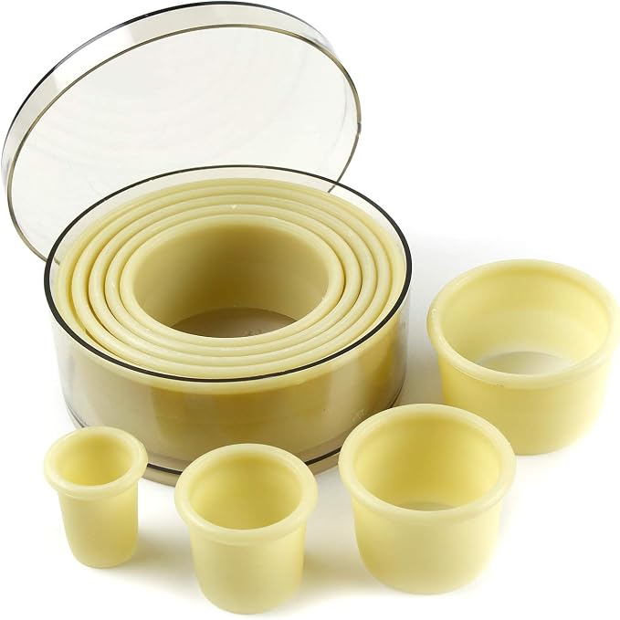 O'Creme Round Heat-Resistant Plastic Cutter in Nine Sizes, One of Each