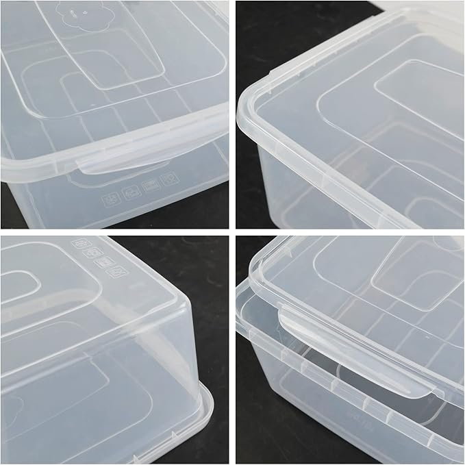 Vababa 2-Pack 16 L Pizza Dough Proofing Box with Lid, Dough Rising Box | Clear Food Pizza Storage Container, Large Capacity, BPA-Free, Dishwasher Safe, for Sourdough, Bread Dough & Pizza Dough