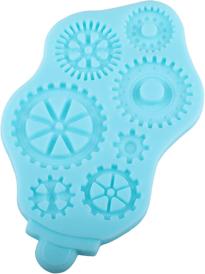 Steampunk Gear Fondant Mold Gear Silicone Molds for Cake Decorating Cupcake Topper Chocolate Candy Gum Paste Polymer Clay