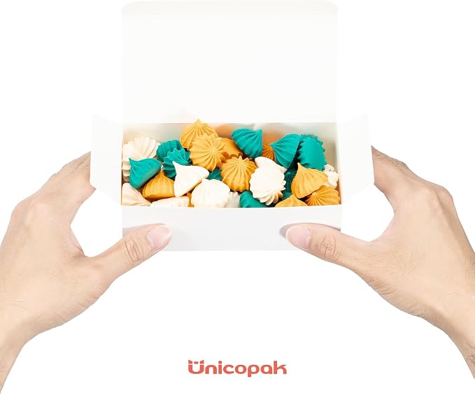 UnicoPak 20 Pack 6x3x2 Small Gift Boxes, Food Grade Material, White Candy Boxes for Fudge Candy Chocolate Treat Goodie, Ideal for Birthday Christmas Party Homemade Business