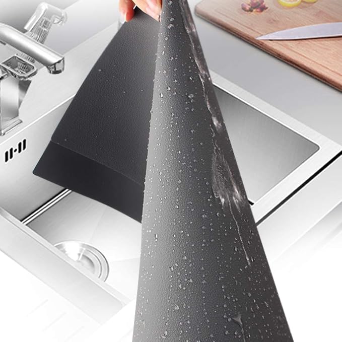 ME.FAN Silicone Placemats [17.7''x12.6''] Heat-Resistant Thicken Non-Slip Tablemats Non-Skid Table Mats Set of 4 (Black)