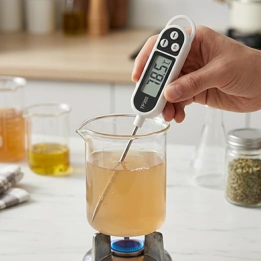 Digital Meat Thermometer for Cooking & BBQ, Instant Read Food Thermometer with Stainless Steel Probe, LCD Display Kitchen Thermometer for Grill, Smoker, Oven, Beef, Chicken & Turkey