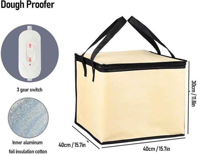 Bread Proofing Box, Versatile Dough Proofer with Heater 9 Gears Temperature Control, Foldable Sourdough Starter Warmer for Home Baking Pizza Bakers Warming Yoghurt (50L US Plug 110V)