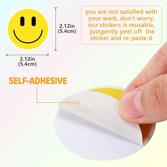 50PCS Smile Glow in The Dark Stickers | Cute Water Bottle Stickers for Kids, for Teaching Rewards, Notebooks, Stationery, Luggage, Cartoon PVC Happy Glow Stickers