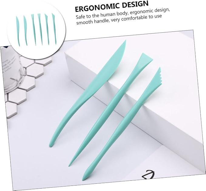 Garneck Fondant Cake Modeling Tools Set Green Carving Kit for Cake Decorating Safe for Beginners Professionals Easy to Clean Baking Utensils