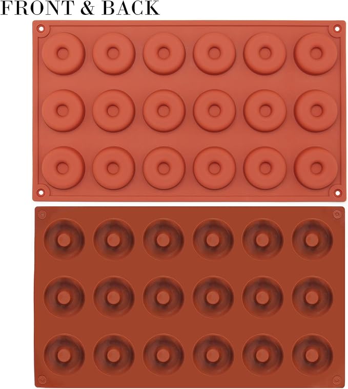 Funshowcase Mini Donut Silicone Mold 18 Cavity 12x7x0.4''