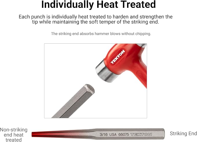 TEKTON 3/8 Inch Solid Punch | 66079 | Made in USA