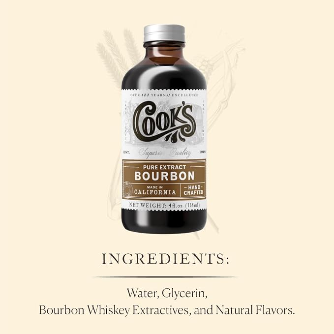 Cook's, Bourbon Extract Distilled From a Great American Bourbon, for Cookies, Cakes, Sauces, 128 Ounces (1 Gallon)