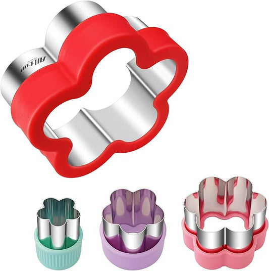 ALLTOP Flower Cookie Cutter Set – 4 Different Sizes of Scalloped Stainless Steel Biscuit Cutters for Baking, Donut, English Muffin, and More