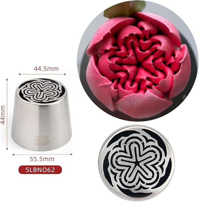 1 Piece Stainless Steel Extra Large Compact Flower Icing Tips,Pastry Frosting Russian Piping Nozzles for Marshmallow Bouquet,Cake Decorating Dessert Piping Tips,Flower Frosting Nozzles for Decorating
