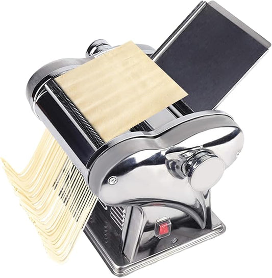 Electric Noodle Pasta Machine, 135W Pasta Maker Machine, Commercial Stainless Electric Dough Roller Sheeter with Adjustable Thickness for Breakfast Shops Homes Hotels