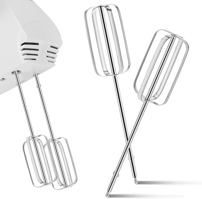 Toyvian Hand Mixer Beaters Replacement, 2pcs Stainless Steel Universal Egg Beater Attachments for Electric Hand Mixers Professional Whisk Parts for Kitchen Baking and Mixing