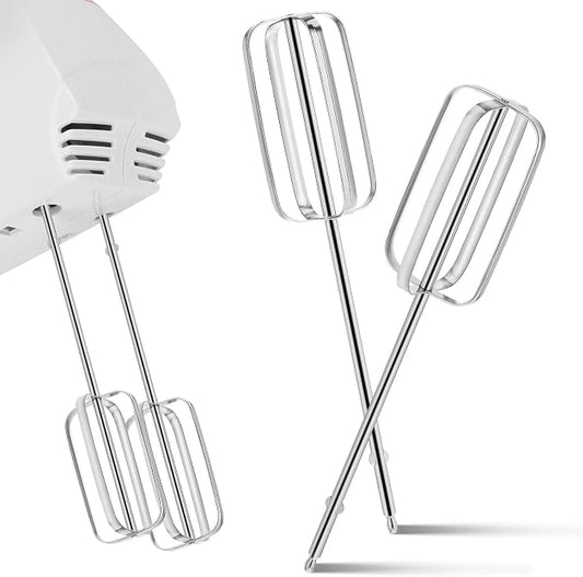 Toyvian Hand Mixer Beaters Replacement, 2pcs Stainless Steel Universal Egg Beater Attachments for Electric Hand Mixers Professional Whisk Parts for Kitchen Baking and Mixing