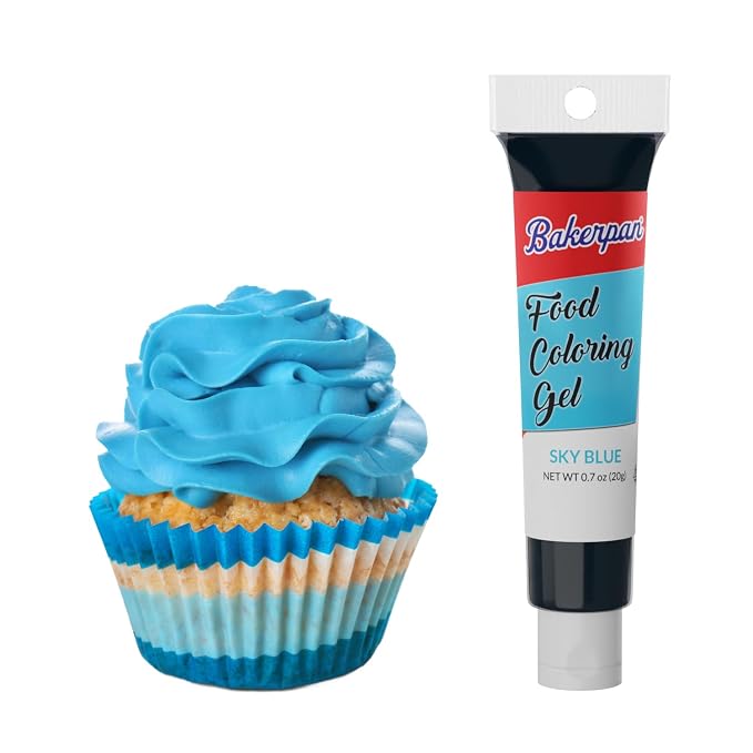 Bakerpan Sky Blue Gel Food Coloring for Baking, Royal Icing, Edible Food Coloring Gel for Cake Decorations - .70 oz (Made in USA)
