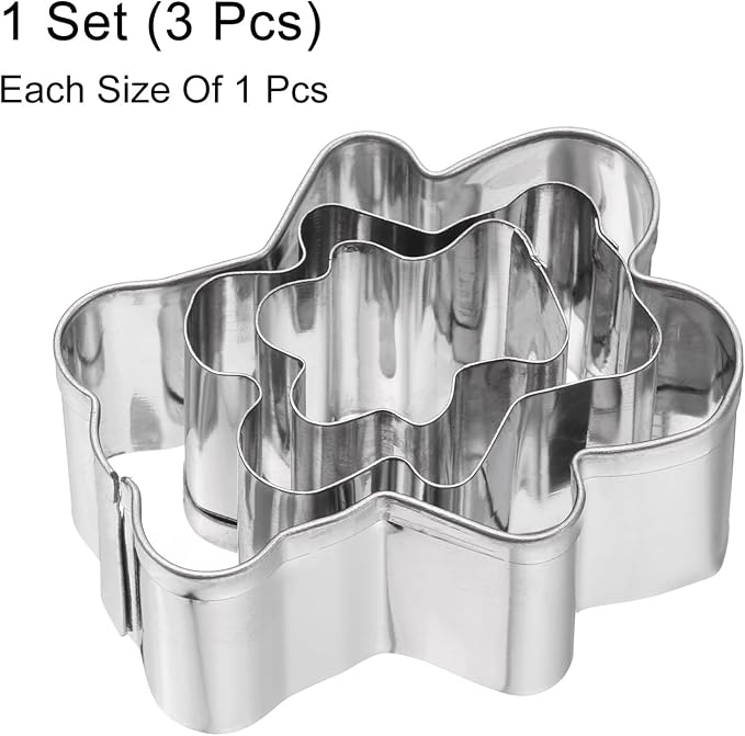 HARFINGTON 3Pcs Bear Cookie Cutters Set Assorted Sizes Stainless Steel Holiday Cookie Cutters Biscuit Mould for Pastry Fondant Cake Cookie Cheese Gifts