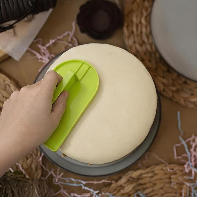 2 PCS Fondant Smoothing Tool, Cake Decoration Icing Smoother, Plastic Fondant Icing Smoother Polisher, Icings Scraper Paddle Tool for Cake Decoration Tools (Green, Blue)