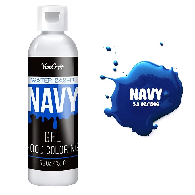 Food Coloring Gel - Vibrant Color Gel Food Coloring for Cake Decorating, Baking, Easter Egg, Icing - Tasteless Food Color Dye for Fondant, Cooking, Airbrush (Navy, 5.3oz)