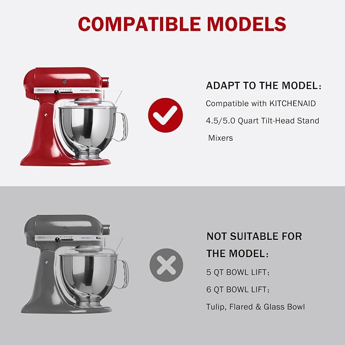 Flex Edge Beater for Kitchenaid 4.5/5 Qt Tilt-Head Mixer – Flexible Silicone Edge Paddle, Auto-Scrape Bowl Scraper, Dishwasher Safe– For Kitchenaid Accessories and Attachments (Black)