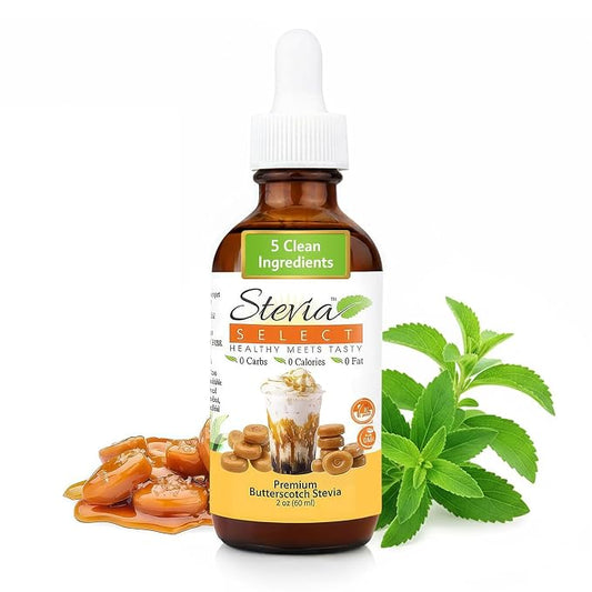 Stevia Select Butterscotch Stevia Flavored Liquid Stevia – Zero Calorie Coffee, Tea, Drink & Baking Sweetener, All-Natural, No Erythritol, Keto-Friendly Sugar Alternative, 300 Servings – 2 Oz