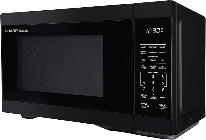 SHARP Countertop Microwave Oven with Removable 12.4" Carousel Turntable, 1000 Watt, 1.1 Cubic Feet, Black