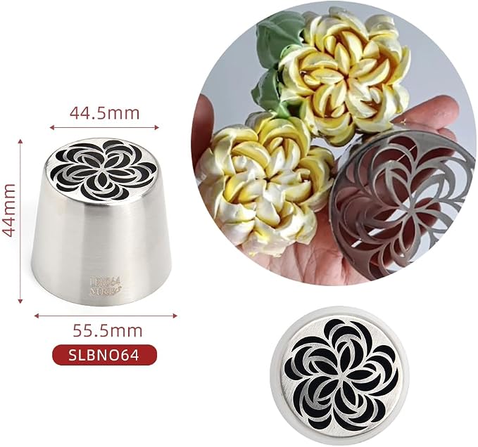 1 Piece Stainless Steel Extra Large Spiral Swirl Flowers Icing Tip,Pastry Frosting Piping Nozzle, Marshmallow Bouquet Icing Tips, Cake Decorating Piping Tip,Baking Tools for Cookies Cupcake Decoration
