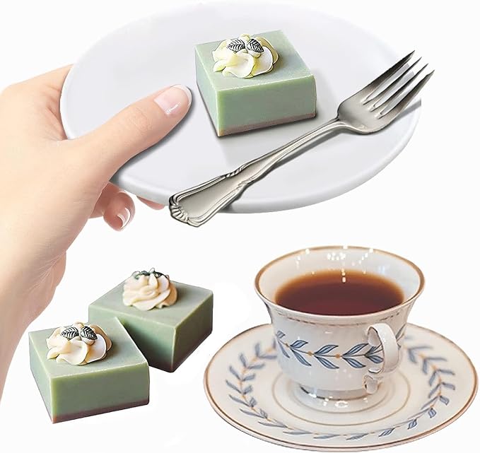 AKOAK 6-cavity Silicone Cake Mold, DIY Handmade Soap Mold, Non-stick Donut Mold, for Chocolate Pudding Jelly Muffin Cups, Kitchen Baking Decoration (Square)