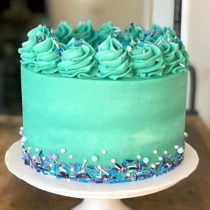 Ocean Cake Decorations - Vitamin Sea Sprinkles for Cake, Cookie, Cupcake Decorating, and Baking - Fancy Edible Ocean Cake Sprinkle and Toppings in Blue and Purple Jimmies, Sugar Pearl