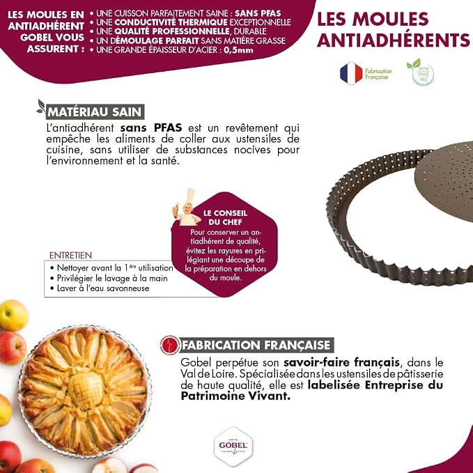 GOBEL - Non-Stick Soft Bread Pan with Sliding Lid - 15.74" W x 4.13" D x 3.50" H - Quality Material, Easy Demould - Made in France