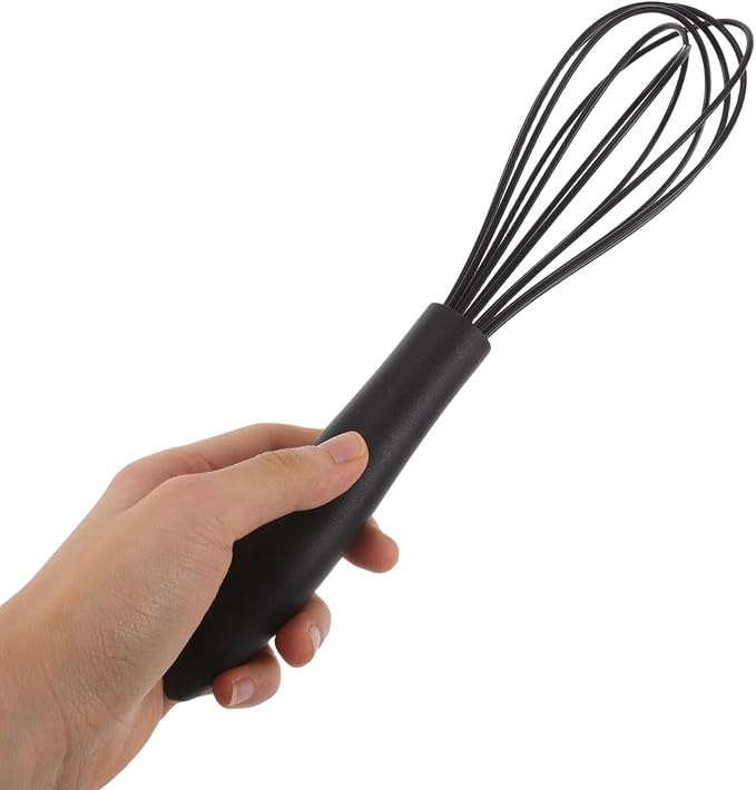 FRCOLOR 3pcs Silicone Coated Whisks Set – Small, Medium, Large Handheld Manual Egg Beater Blender for Baking, Dough Mixing, and Stirring Kitchen Utensils
