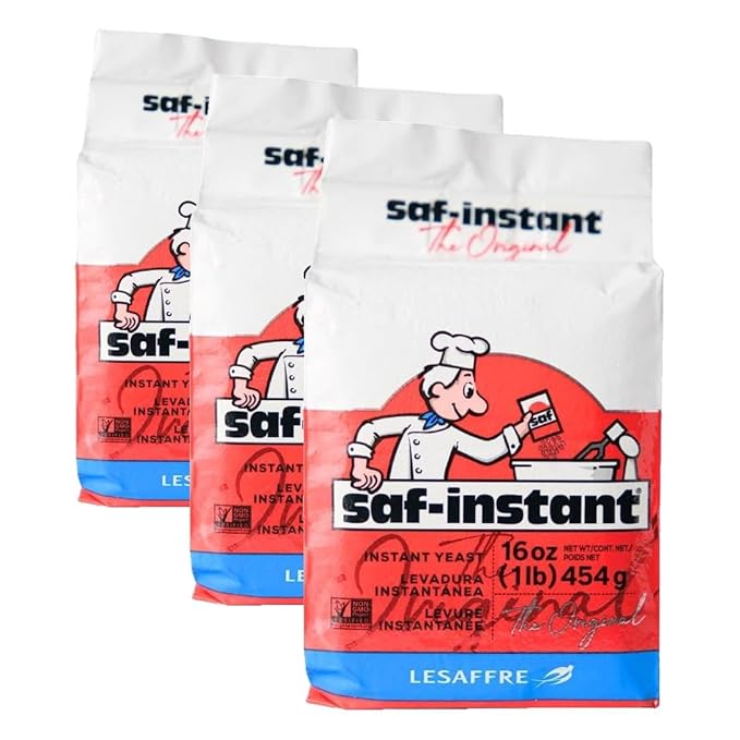 SAF-INSTANT YEAST RED LABEL SINGLE 1 lb (16oz) PACKAGE (Pack of 3)