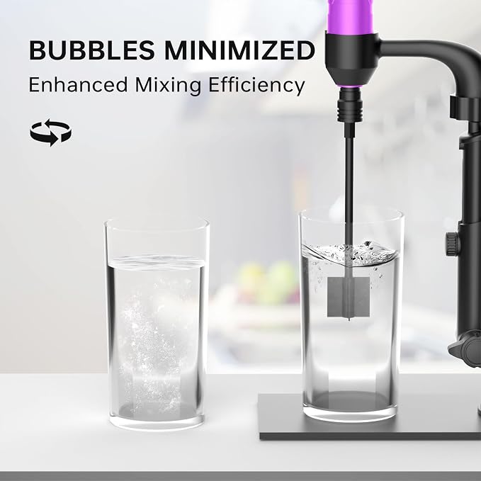 Rechargeable Resin Mixer with Stand | 3 Speeds Control | Timed Stop Function | 4 Electric Stirrer Paddles for Epoxy Resin, Silicone, Paint Mixing, Soap Making, Resin Tools, DIY Crafts (Purple)