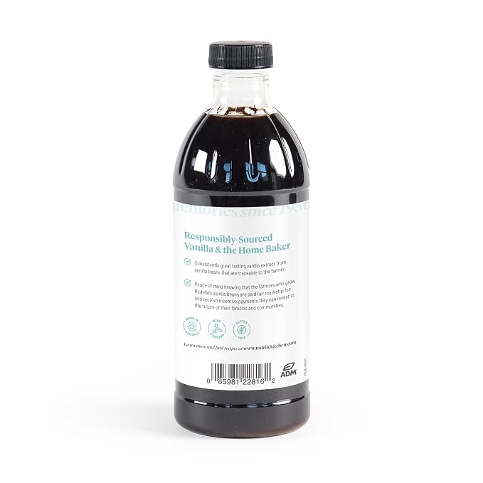 Rodelle Pure Madagascar Bourbon Vanilla Extract, Gluten Free, Baking, 16 Fl Oz.