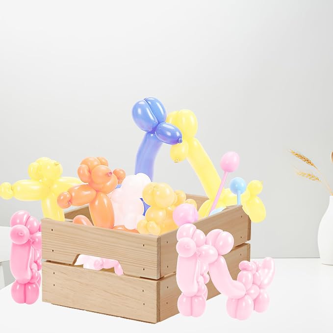 260 Balloons, 50Pcs Colorful Long Balloons for Tying Balloon Arch, Latex Animal Long Skinny Twisty Magic Balloon Twisting Kit for Home Office Game Banquet DIY Projects Party Decorations Random Color