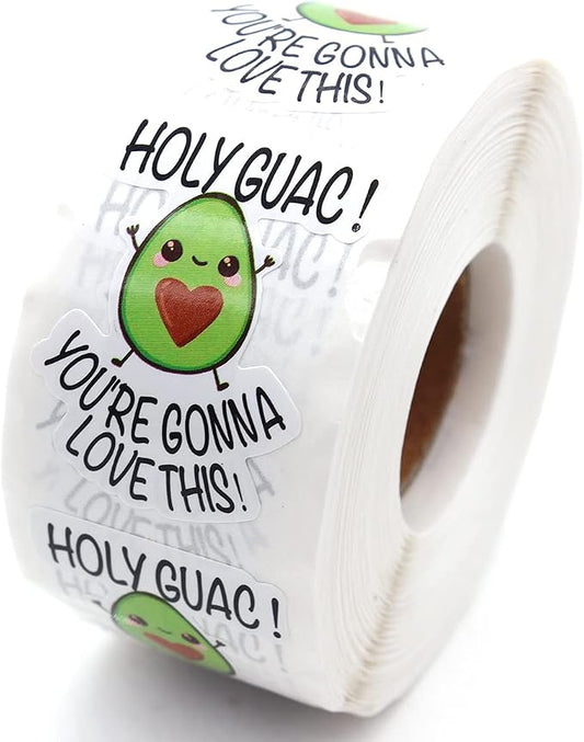 Littlefa Cute Avocado Stickers,Holy Guac You’re Gonna Love This Stickers,Handmade Stickers,Funny Small Business Stickers,Avocado Themed Baby Shower Sticker 500 PCS