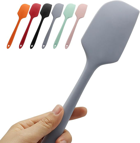 Large Silicone Spatula, 11.4 Inch Rubber Spatula with Nylon Core, Heat Resistant to 446°F, Kitchen Cooking Utensils Baking Bowl Scraper for Mixing & Scraping (Grey)