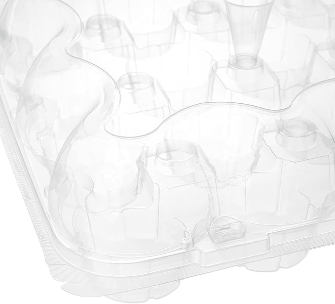 Hedume 7 Pack Cupcake Containers, 24 Counts Stackable Plastic Cupcake Boxes with Detachable Lid Perfect for Cupcakes, Muffin, BPA-free