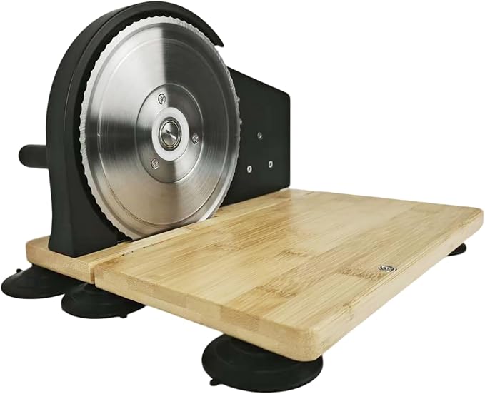 Sourdough Bread Slicer Machine Adjustable Thickness Stainless Steel Blade Bread Sourdough Cutter with 6 Large Suction Cups Foldable Compact Design Non-Slip Base for Homemade Bread Slicing (Black)