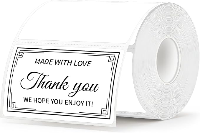 500 Labels/Roll 2" x 3" White Thermal Labels, Self-Adhesive Rectangle Thermal Sticker for Name Tag, Address, Barcode, Storage Bin, Organization