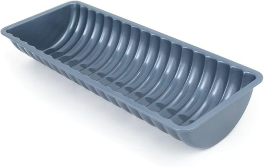 Fox Run Non-Stick Cake Pan, Rehrucken/Almond Cake Loaf Pan 4.75" x 12.25" | Long Cake Pan | Fluted Loaf Pan | Easy Release Nonstick Loaf Cake Pan | Baking Gadget | Yule Log & Almond Baking Tin