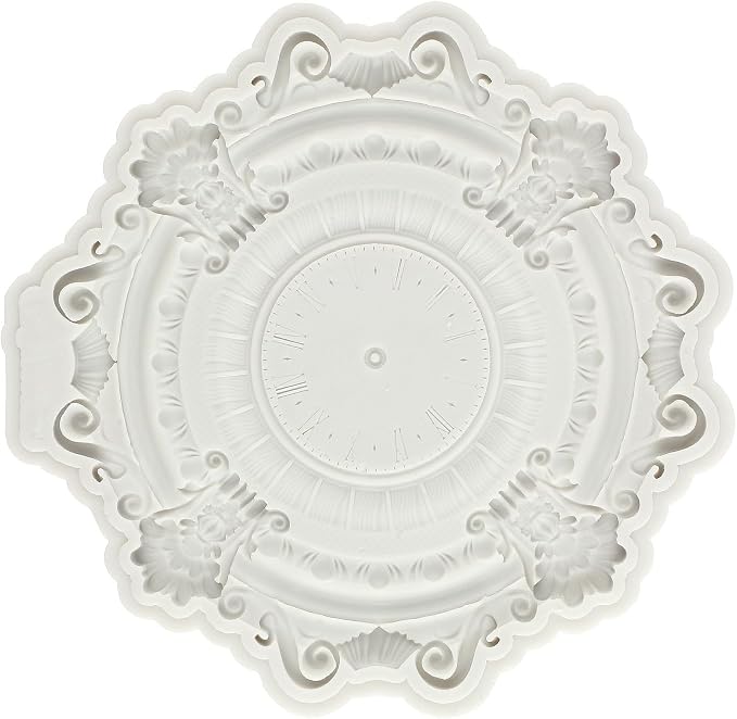 Baroque Fondant Molds Steampunk Clock Silicone Mold for Sugar Craft Cake Decorating Chocolate Cupcake Topper Candy Polymer Clay Gum Paste