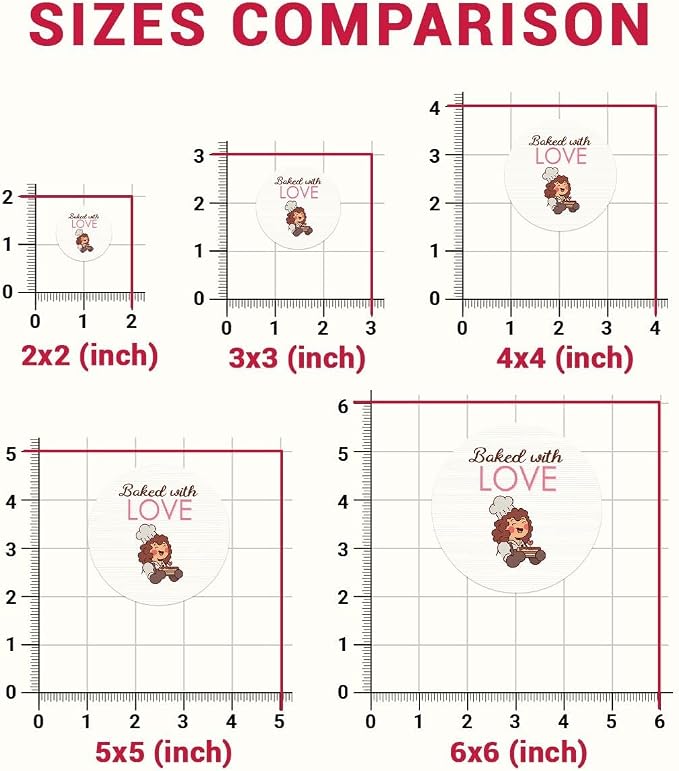 (3PCS) Baked with Love Stickers Round Kraft & Vinyl Decals for Bakery Packaging, Homemade Cookies, Small Business & Gifts Waterproof, Perfect for Bags, Boxes & Wrapping - 3 Inch