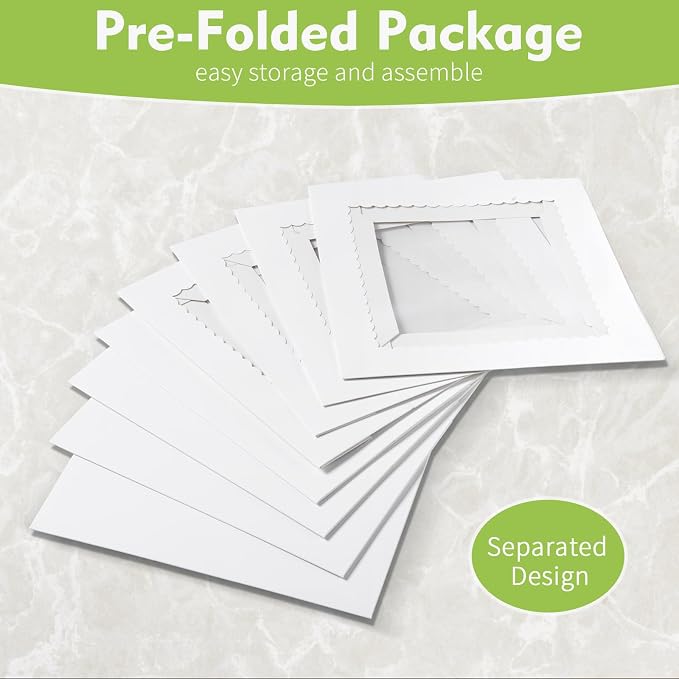20 Pcs Cake Boxes, 12x12x8 Inch Tall Cake Box with Clear Window, White Square Bakery Boxes, Disposable Cardboard Cake Containers with Lids for Multi-Layer Cake Pie Dessert Wedding Birthday (20)