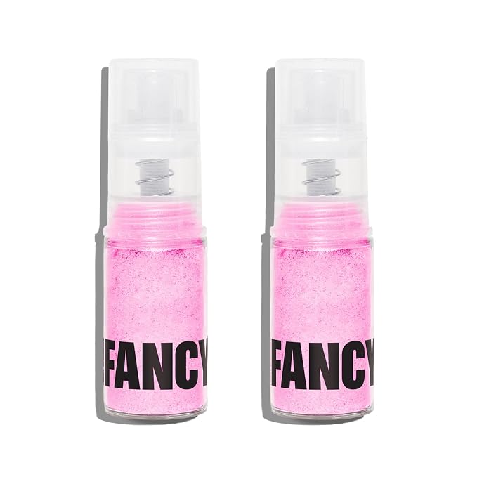 Fancy Sprinkles Pink Sapphire Edible Glitter Spray Pump | 2-Pack Pink Iridescent Glitter for Drinks, Cocktails & Cake Decorating | Vegan & Gluten Free | Made in USA | 4gm each