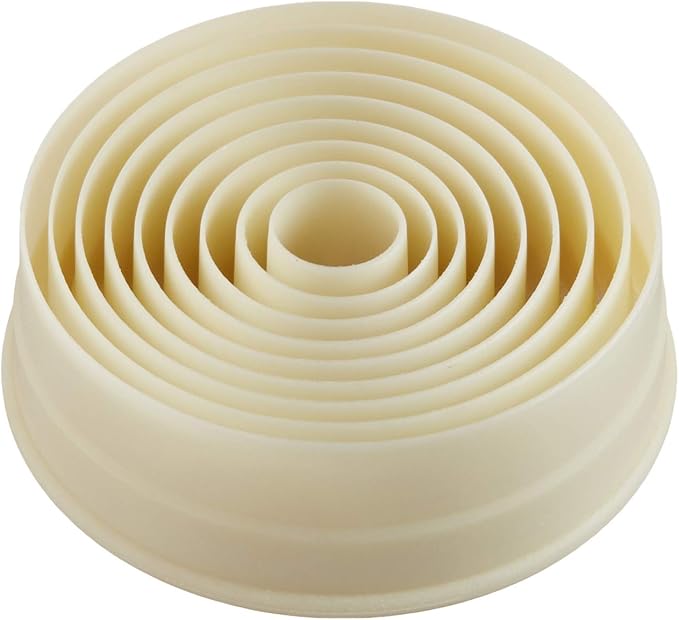 Mercer Culinary 9-Piece Round Plain Nylon Cutter Set,Off White