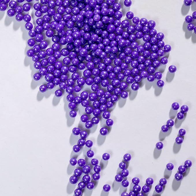 Purple Sprinkles Edible Pearl Sprinkles 130g 4.6OZ,Cake Dessert sprinkles,Cookie sprinkles,Sugar Pearl, Edible Candy Pearls for Cake Cupcake Decorationg (4mm-Purple)