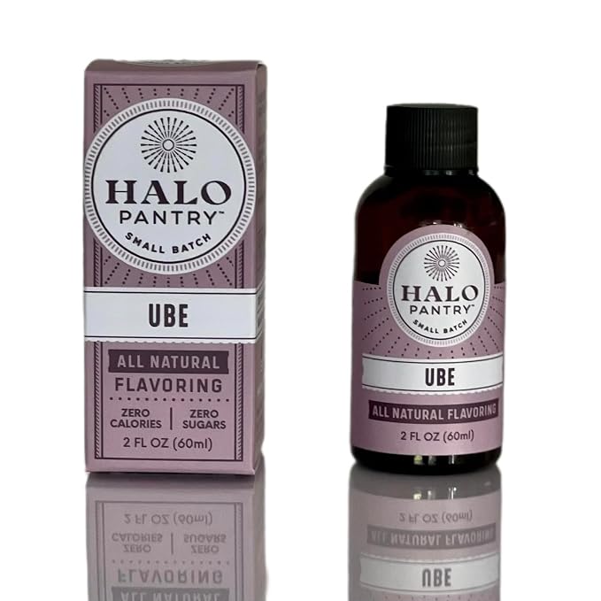 Natural UBE Flavoring Extract by HALO PANTRY (2oz bottle) | Colorless/Clear, Dye-Free, Sugar-Free, Gluten-Free, NO Sweeteners, NO Calories | Perfect for customizing ANY baking, candy, dessert or drink recipes (Ube)