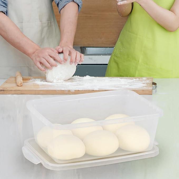 4-Pack Proofing Container with 6 L Capacity, Dough Rising Box | Fits Up to 3000 Grams of Dough, for Bread, Sourdough, Pizza